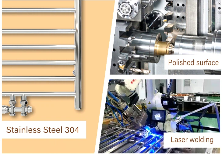 electric and water towel rail