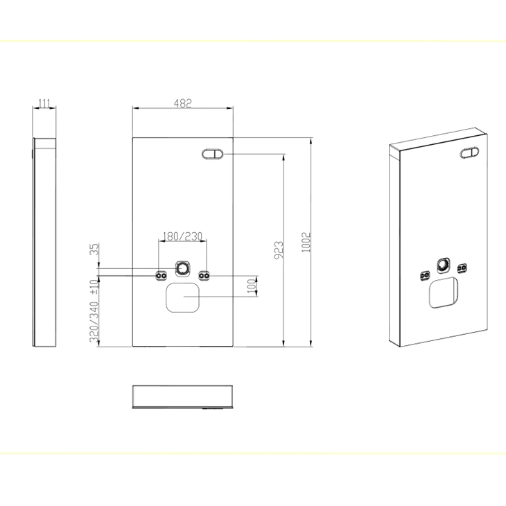 toilet cistern wall mounted size