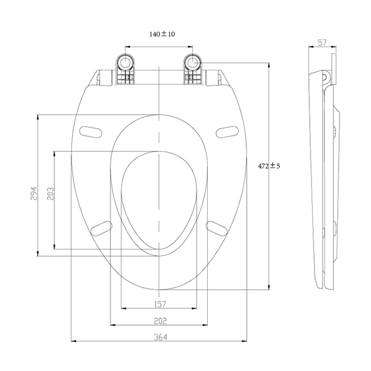 elongated toilet seat with potty seat